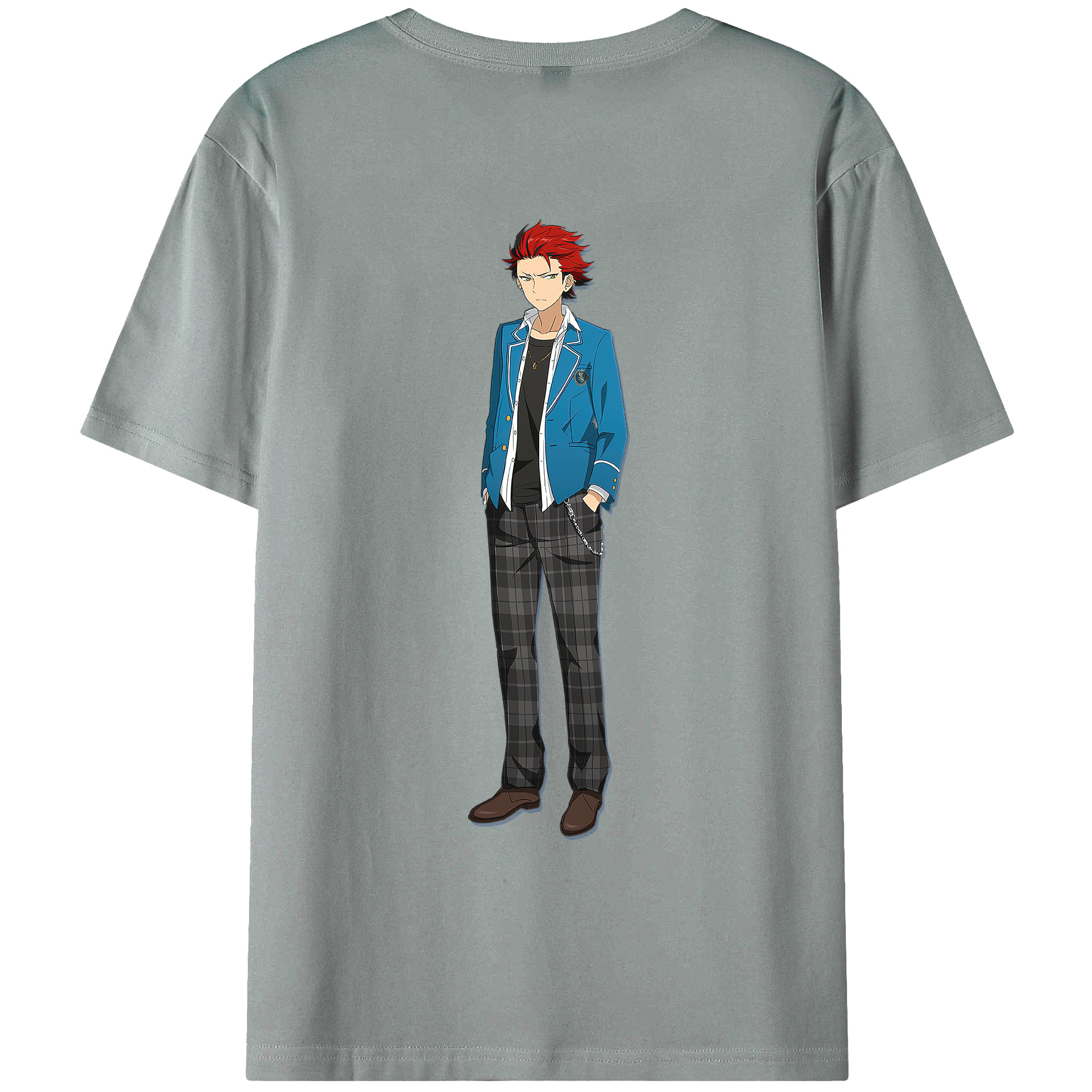 （画像用） あんさんぶるスターズ! Ensemble Stars 綿100％ メンズ半袖Tシャツ（バックプリント） 通気性